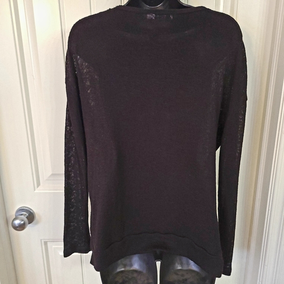 Spike detailed partially sheer long sleeve sweater - Picture 4 of 4